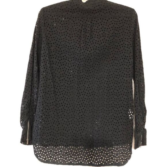 BCBG MaxAzria Lola BLACK Eyelet Blouse - Picture 4 of 8